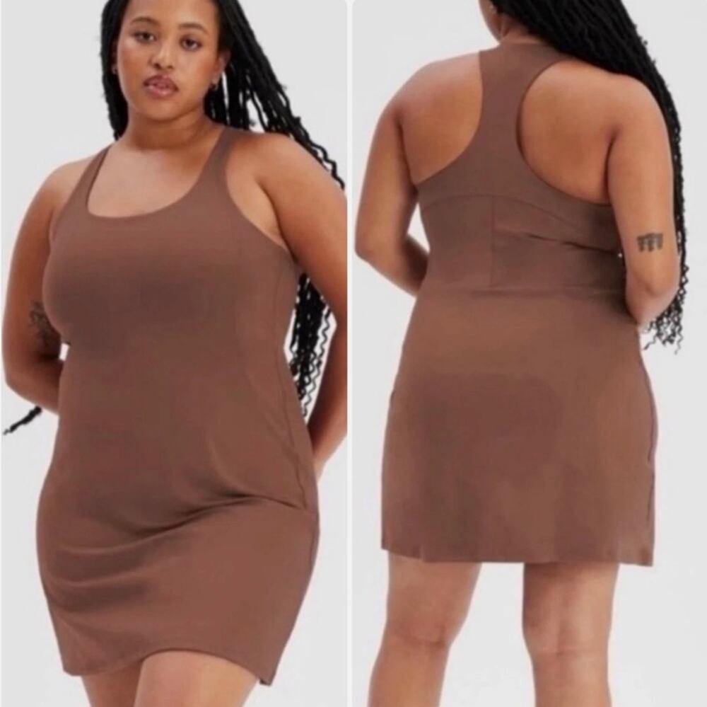 NWT Girlfriend Collective Paloma Active Dress in Brown Size XXL